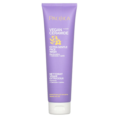 Face Wash Cleanser Vegan Ceramide Barrier Repair Extra Gentle for Daily Use Daily for Sensitive Skin, Fragrance Free, Calendula, Vegan & Cruelty-Free Dermatologist Tested