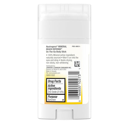 Purescreen+ Mineral Beach Defense On-The-Go Body Sunscreen Stick with Broad Spectrum SPF 50, Water Resistant UVA/UVB Protection, Absorbs Quickly & Dries Clear, 1.5 Oz