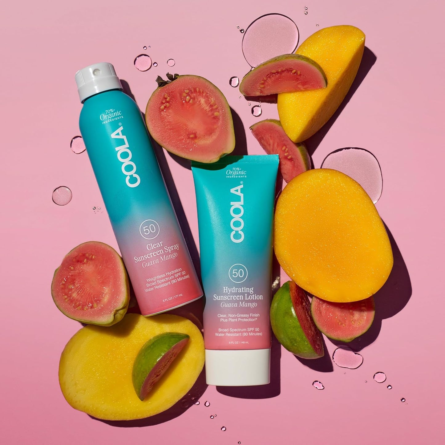 Organic Sunscreen SPF 50 Sunblock Body Lotion, Dermatologist Tested Skin Care for Daily Protection, Vegan and Gluten Free, Guava Mango