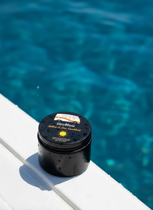Vanman'S - Zinc and Tallow Sunscreen (3 Pack) - Water Resistant 20 SPF Beef Tallow Sunscreen with Olive Oil, Beeswax - Mineral Sunscreen with Non-Nano Minerals - 2.5 Ounce